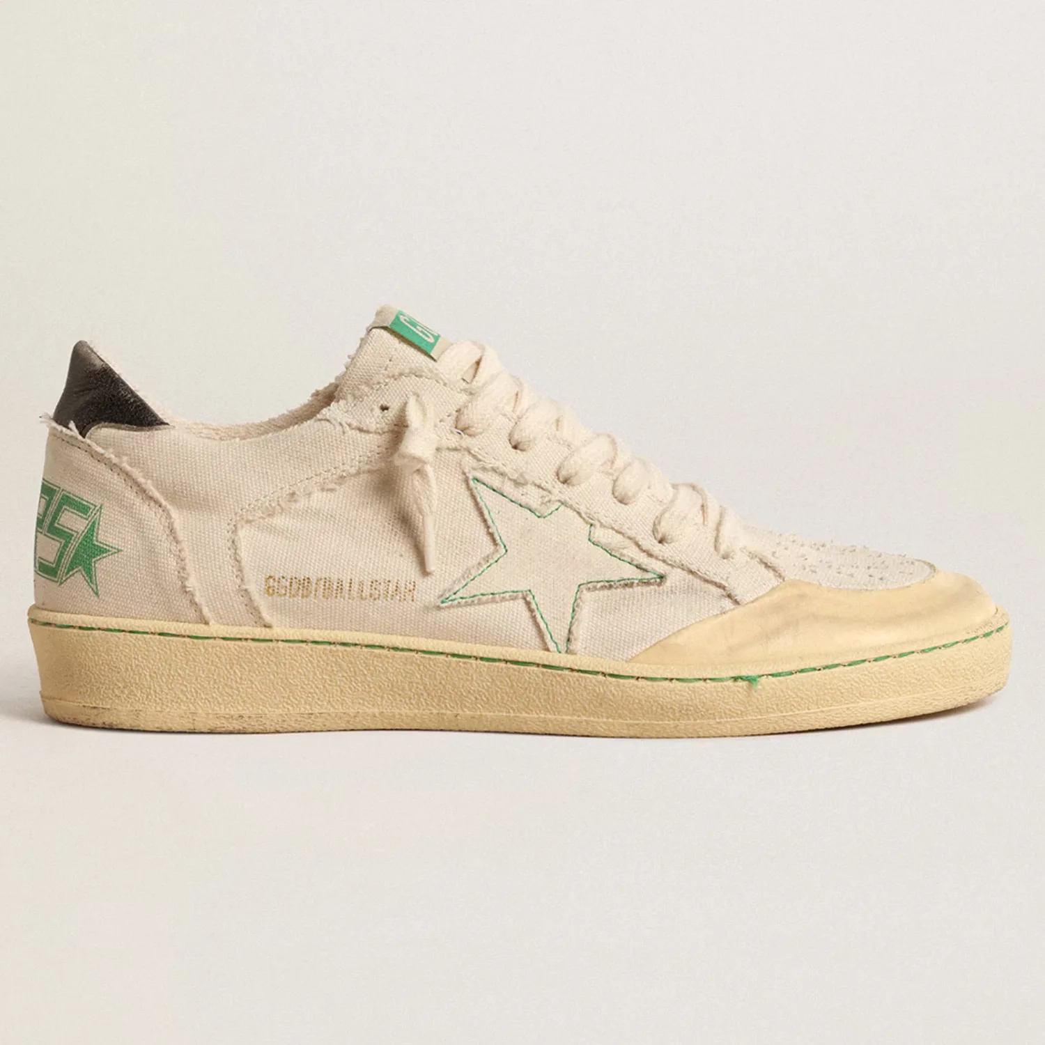 Ball Star LTD with vanilla canvas star and leather heel tab